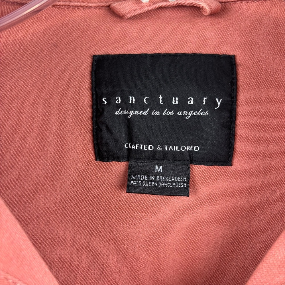 Sanctuary Button Front Utility Jacket In Dust Pin… - image 3